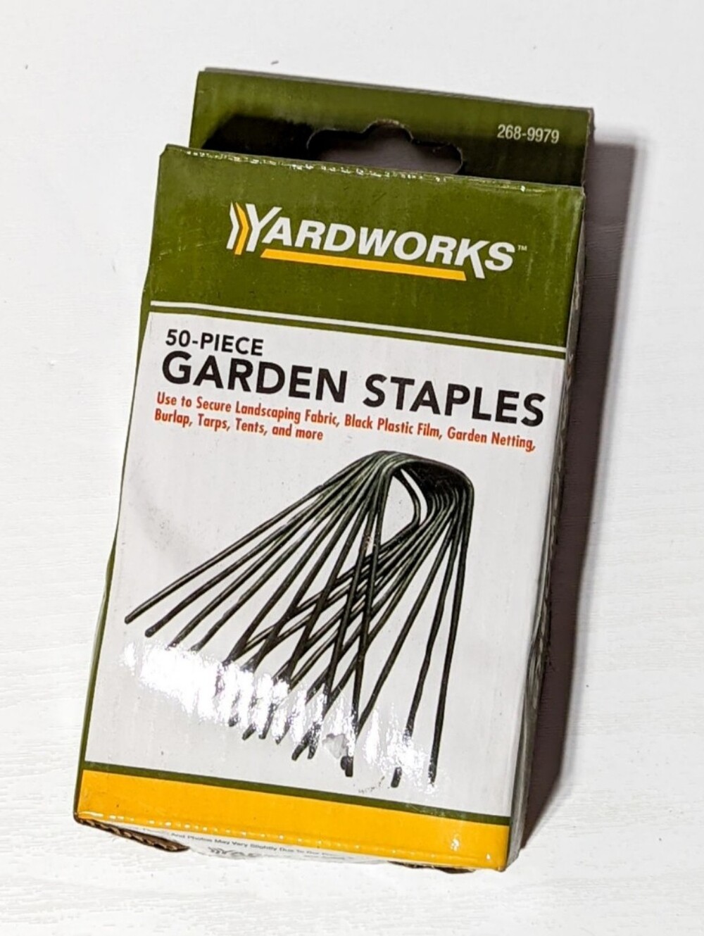 Yardworks 50-Piece Garden Staples - 4-1/4" x 1-1/4" Steel Wire Landscape Stakes